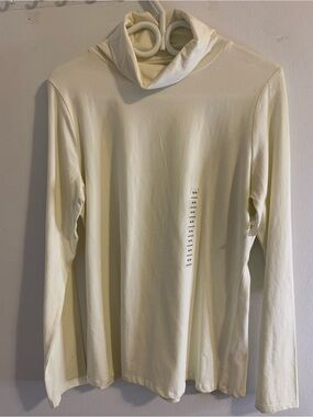 Equipment Cream Long Sleeve Turtleneck Top